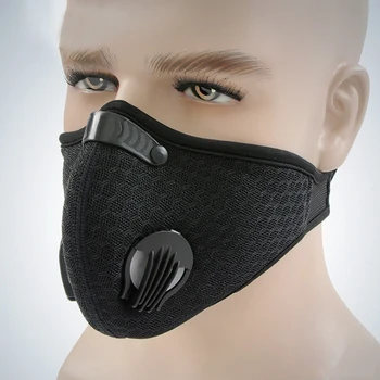 

Flu-proof Mouth Mask Outdoor Protective Face Masks Double Breathing Valve Pm 2.5 Mask Activated Carbon Filter Anti Dust Mask