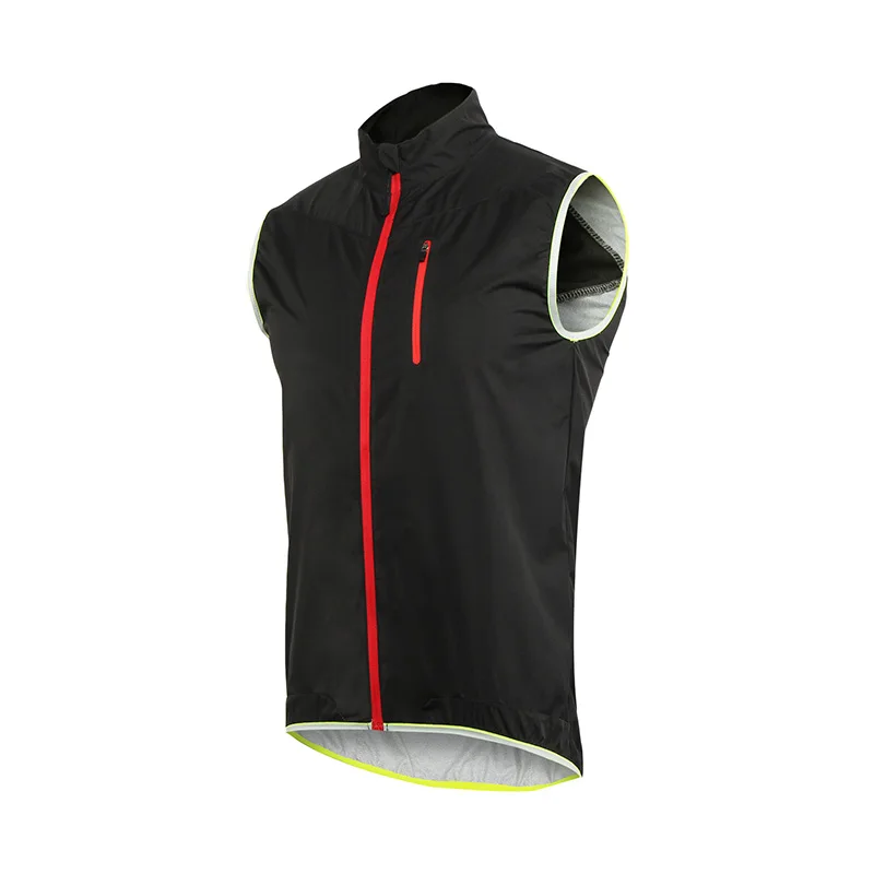 В свободном доступе! ARSUXEO велосипедная куртка, спортивная куртка для бега, ветрозащитная, защита от УФ-лучей, велосипедная Джерси, дышащий легкий жилет - Цвет: 17V2 Black