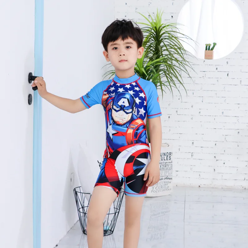 

2019 New Style KID'S Swimwear Big Boy Cartoon Boy Tour Bathing Suit BOY'S Swimming Trunks Split Type Set Baby Bathing Suit
