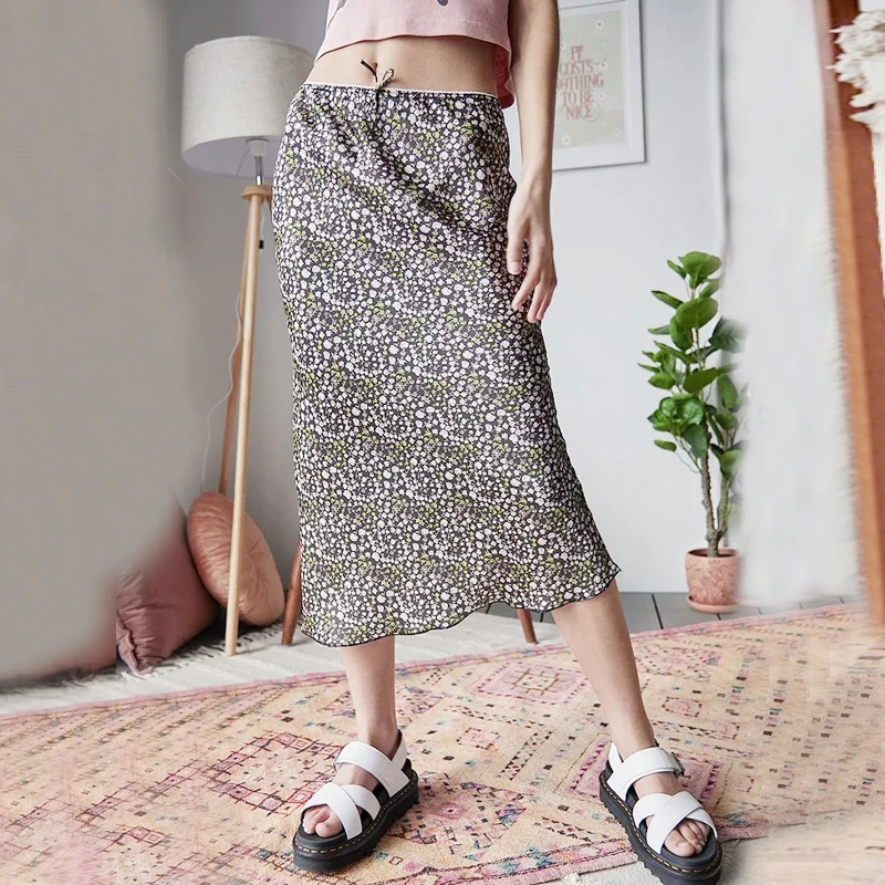 

Women Skirt Fashion Print Floral Leisure Elastic High Waist Midi Skirts Boho Y2K Streetwear Harajuku Party Bodycon 90s Skirts