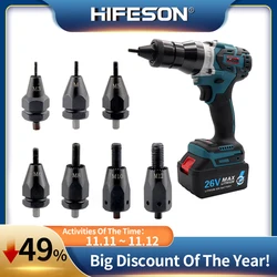 HIFESON – pistolet Ramm électrique sans balais, 26V, Rechargeable, automatique, Rivet, écrou, outil de Rivet, avec batterie au Lithium 5.2Ah 