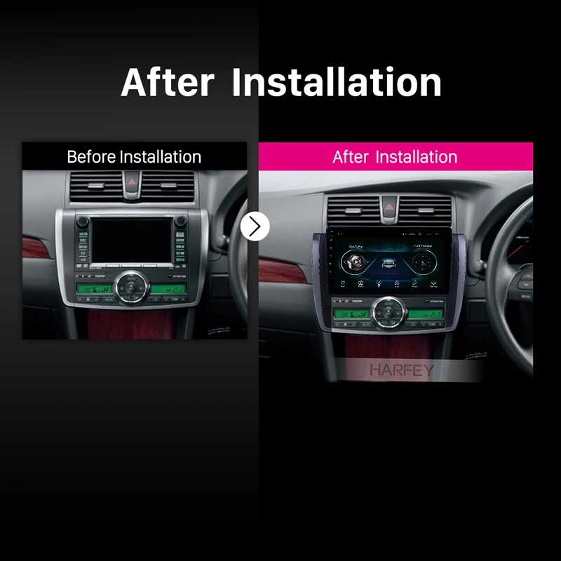 Best Harfey 9 inch GPS Car Radio for Toyota Allion 2007 2008 -2015 Android 8.1 HD Touchscreen Bluetooth USB AUX support Carplay DVR 5