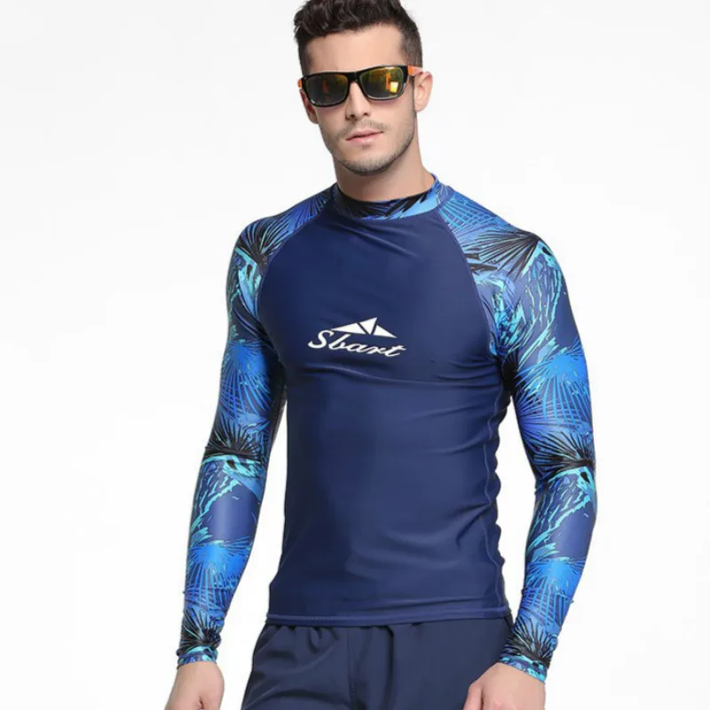 Гидрокостюмы Рашгард с длинным рукавом, рубашки для серфинга, купальные колготки, защита от солнца, UPF 50+, одежда для плавания, топ для виндсерфинга, дайвинга