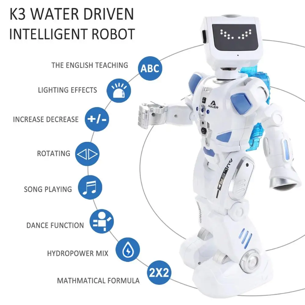  Intelligent Alpha Robot Toy Hydroelectric Hybrid Smart Robot RC Sound Control Singing Dancing Robot - 4000506635031