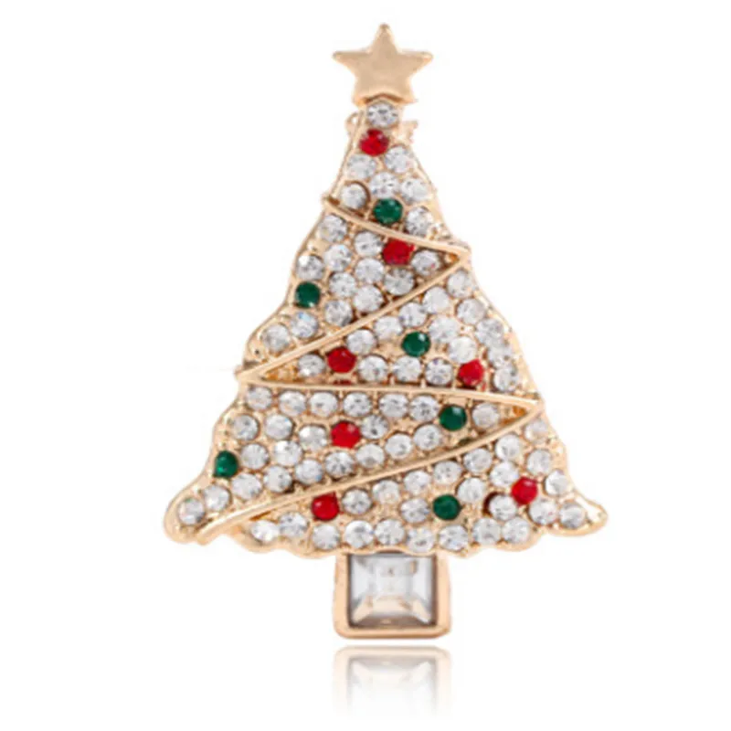 Рождественская Брошь Красочные Винтаж Pin Стразы елка из кристалла колокольчики брошь, ювелирный подарок для подходит для женщин, девушек и девочек