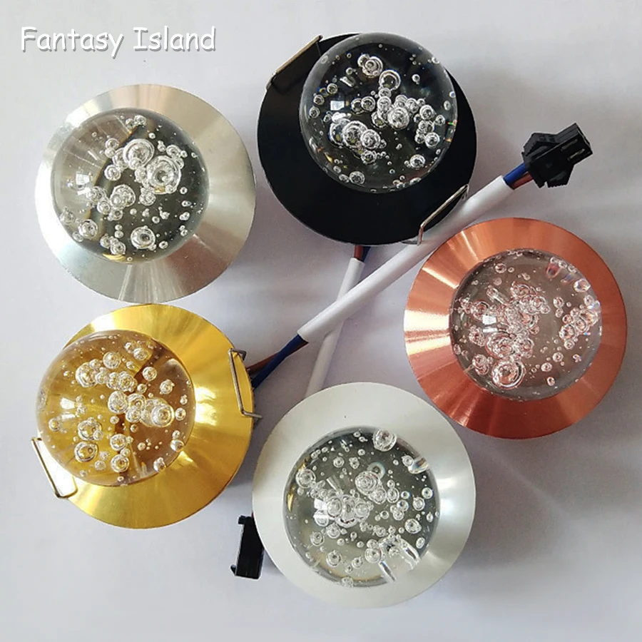 

Crystal Mini LED Spot Light Cabinet ball Lamps 3W AC85-265V LED Recessed Ceiling LED Down Light Aluminum Light