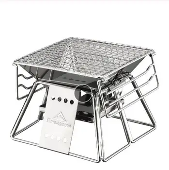 

Portable Stainless Steel BBQ Grill Non-stick Surface Folding Barbecue Grill Outdoor Camping Picnic Tool