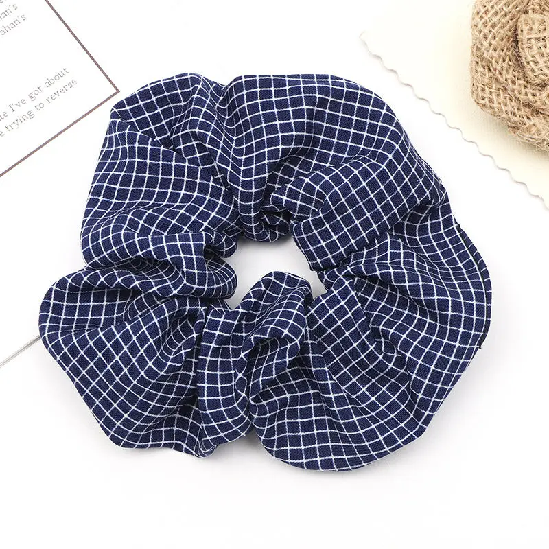 Cute Classic Scrunchie Stretch Headband Dot Plaid Scrunchies Women Elastic Hair Band Girls Hair Ties Striped Hair Accessories hair clips for fine hair Hair Accessories