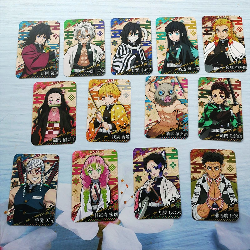 13pcs Set Anime Demon Slayer Kimetsu No Yaiba Kamado Tanjirou Nezuko Photocard Character Card For Kids Gift Stationery Set Aliexpress