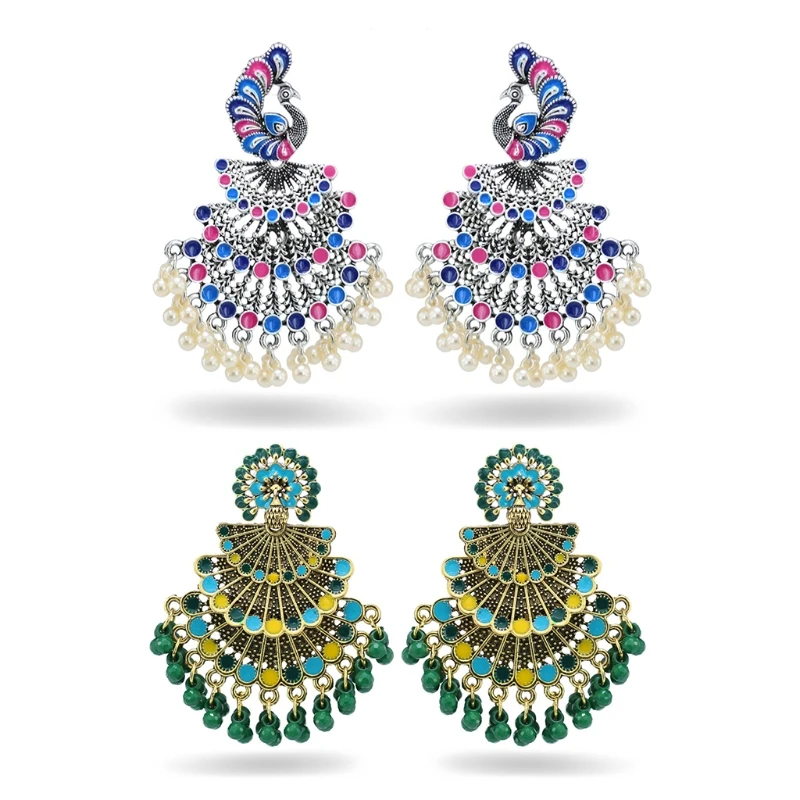 1 пара женской обуви Роскошные Эмаль Цвет серьги в виде павлина винтажная Сережка