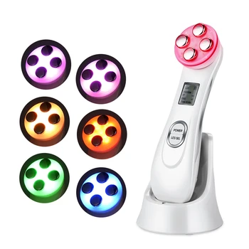 

EMS Electroporation Facial Slimming Beauty Instrument LED Photon Acne Remover RF Skin Rejuvenation Light Therapy Face Massager