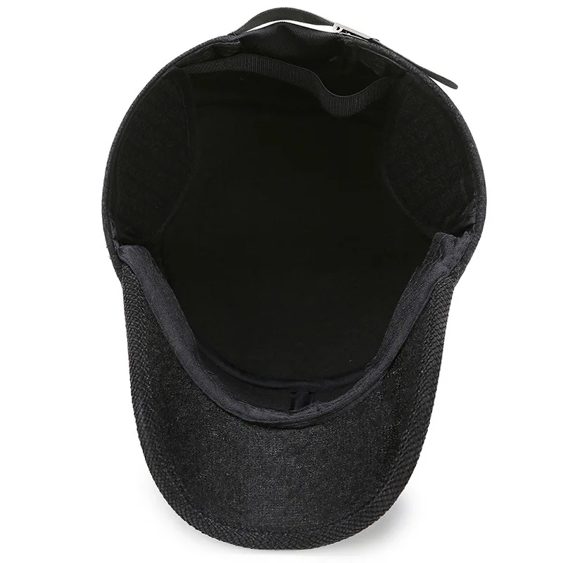 Новые осенние и зимние мужские модные спортивные плоские наушники среднего возраста Толстая теплая шапка