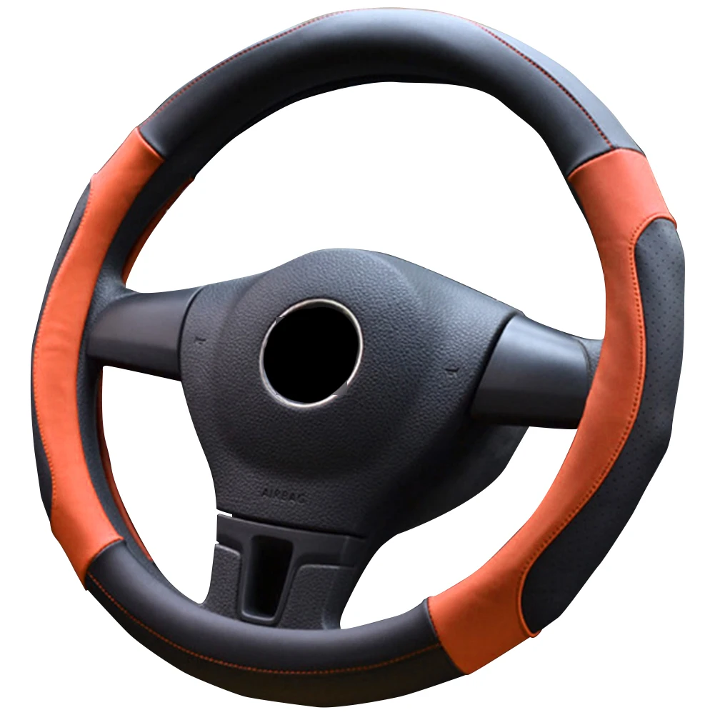 Black Orange 40cm Украшение противоскользящее универсальное поглощающее пот без запаха чехол на руль мягкий износостойкий плотно прилегающий с отверстием автомобильные аксессуары - Название цвета: Black Orange 40cm