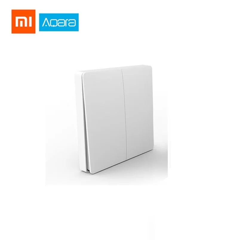 1 pc Double Key Xiao mi Aqara, умный переключатель, светильник, дистанционное управление, ZiGBee, wifi, беспроводной ключ, настенный переключатель, работает с mi jia mi Aqara, приложение для дома - Цвет: 1 pc Double Key