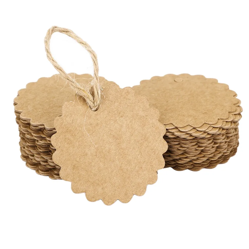 100pcs Christmas Christmas Tree Kraft Paper Wishing Card Linen For Diy Paper Cards Making Love Party Supplies Home Decorative