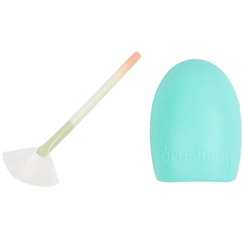

1x Cleaning Glove MakeUp Washing Brush Scrubber Board Cosmetic & 14Pcs Pro Gradient Color Makeup Brushes Set