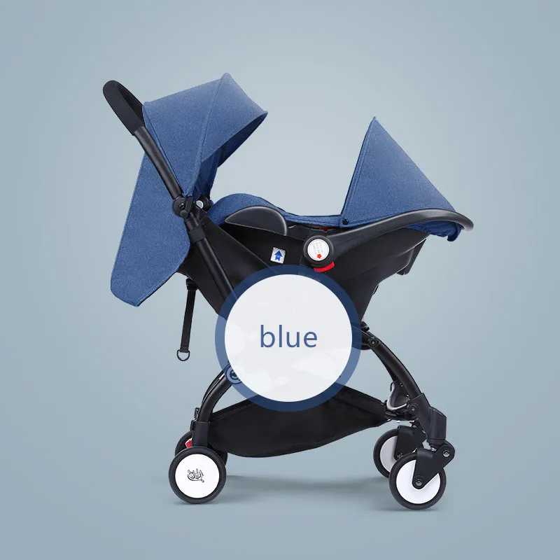 3 in 1 blue Детская коляска yoya, ультра-светильник, складные коляски для новорожденных, тип корзины, безопасное сиденье, коляска 3 в 1, коляска, детская коляска, 5,8 Кг, переносная - Цвет: 3 in 1 blue