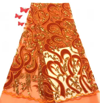 

special Nigerian Lace Fabric with sequins J-10435 African French Net Lace Fabric Tulle Mesh Fabric