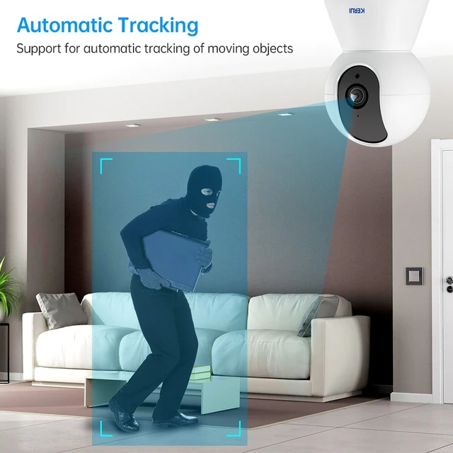 KERUI - Mini Cámara IP Inteligente Tuya HD, Grabadora de Seguridad para el Hogar, Wi-Fi, Inalámbrica, 720p, 1080p, CCTV, Vigilancia por IR, Visión Nocturna, Monitor para Bebé - Imagen 2