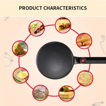 

Household Non-Stick Crepe Maker Pan Electric Pancake Cake Machine Frying Griddle Portable Kitchen Baking Tools 220V