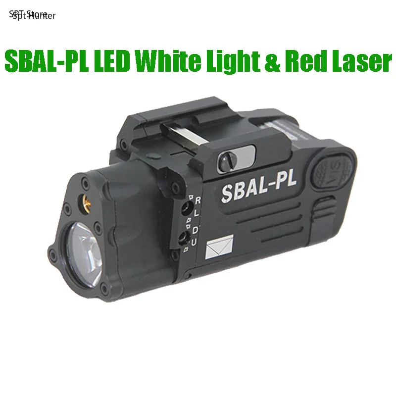 

Tactical CNC Making SBAL-PL White Light LED Weapon Light With Red Laser Pistol/Rifle Flashlight Black