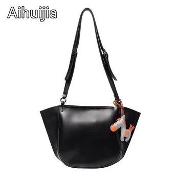 

Ladies Casual Solid Color Shoulder Bag Pu Leather Pony Pendant women 2-piece set Crossbody Bags High Capacity Women's Handbags