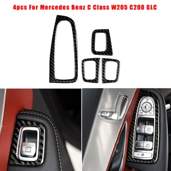 

Replacement Carbon Fiber Sticker Replaces Window Switch Armrest Vehicle