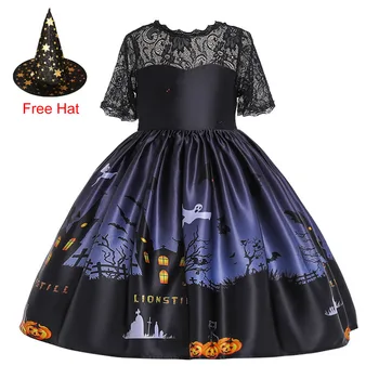 

Halloween Girls Dress Kids Clothes Princess Dresses For Girls Printing Children Clothes Carnival Evening Party Dress 8 9 10 Year