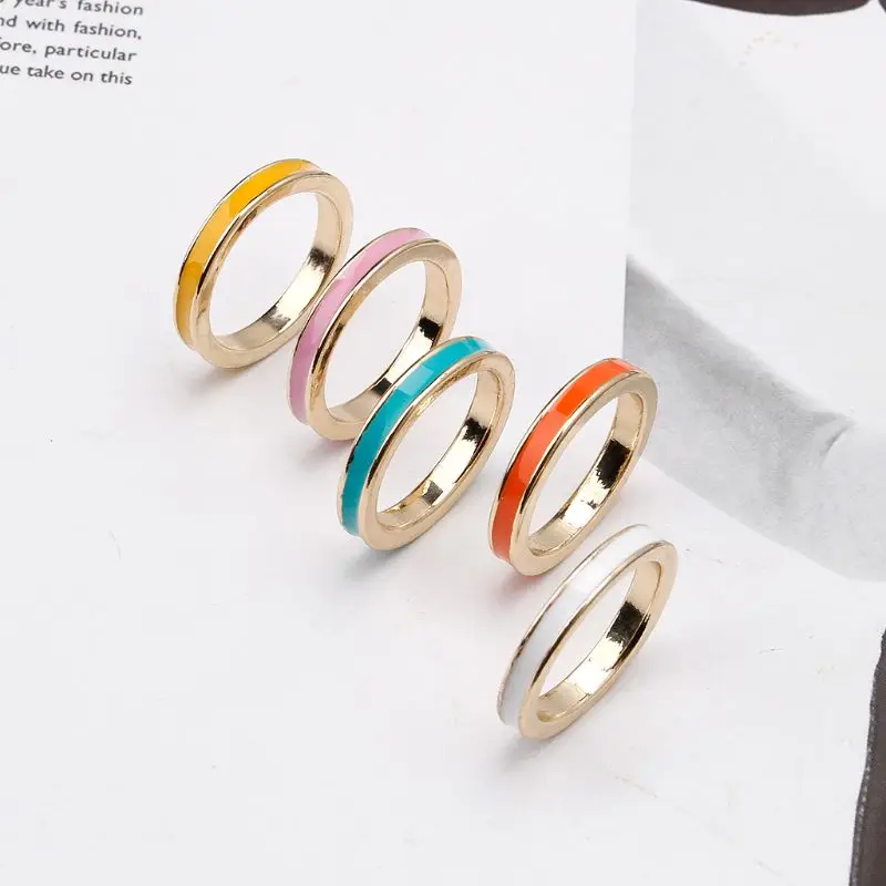3 мм белый розовый желтый эмалированный Свадебный ремешок штабелируемые кольца