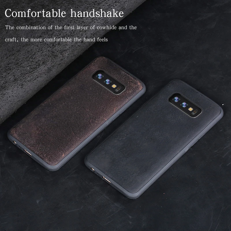 Подлинный выдвижной кожаный чехол для Samsung Galaxy S10 S8 S9 S7 plus A30 A40 A50 A70 A7 A8 S10e Note 8 9 Crazy