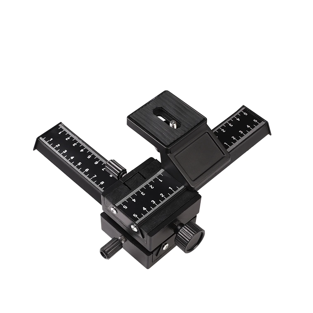 4 Way Macro Focusing Rail Slider Close-Up Shooting Tripod Head 1/4 Screw for DSLR Camera for Canon Sony Nikon Fujifilm