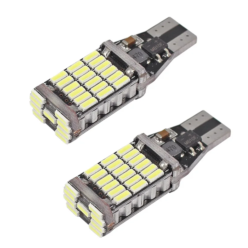

2 Pcs Universal Decoding Auto LED Taillight T15 Bulb 45SMD 6000k White Backup Reverse Brake Stop Lighting F-Best