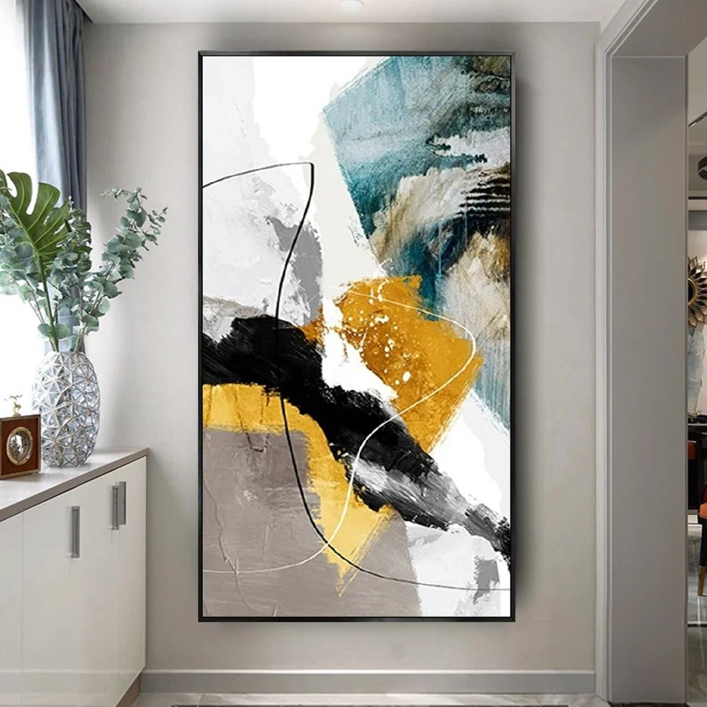 

Nordic Simple Creative 100% Hand Painted Oil Painting Bright Colors Graffiti Abstract Picture Moderne Indoor Wall Art Home Decor