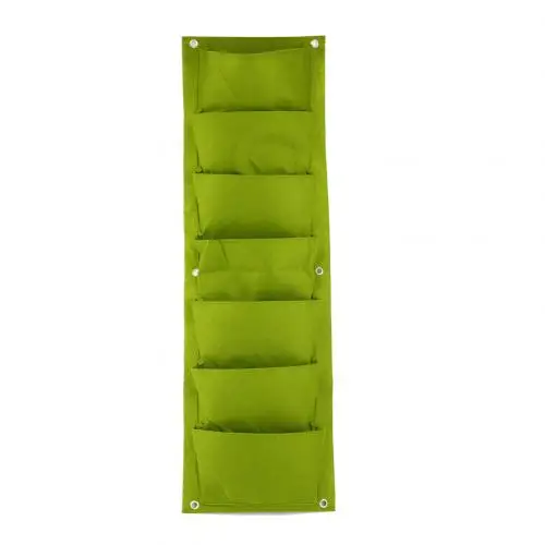 Green 7 Pockets Многокарманная Вертикальная сеялка, цветочный растущий контейнер, настенная посадочная сумка, сумка для гостиной, Садовые принадлежности, контейнерная - Цвет: Green 7 Pockets
