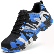  Indestructible Men Shoes Anti-puncture Safety Shoes Work Sneakers Male Hiking Shoes Anti-smash Steel Toe Shoes Security Footwear 