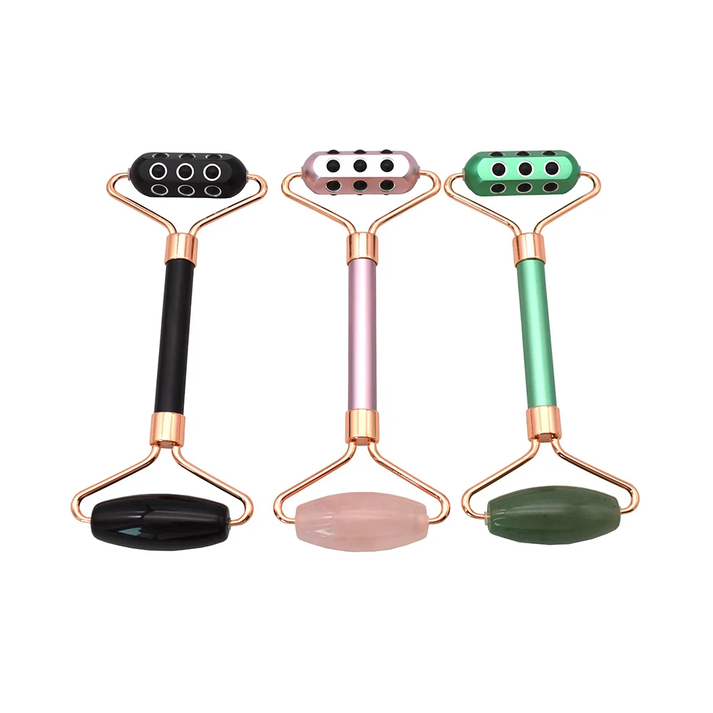 

Германиевый ролик для массажа лица, ролик для гуаши, прямая ручка с двумя головками