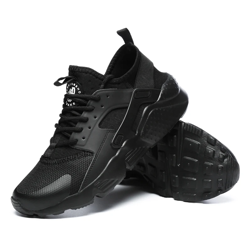 SKRENEDS/Новые мужские кроссовки; повседневная обувь; нескользящие женские кроссовки; легкая мужская обувь; удобные дышащие Прогулочные кроссовки - Цвет: Black