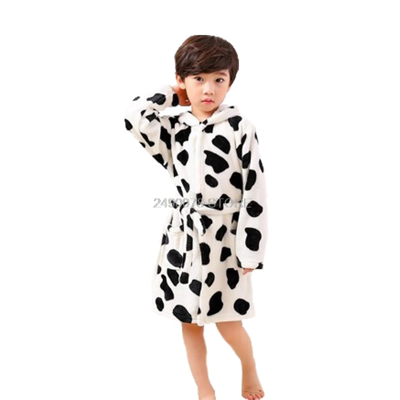 Tanie Nowa jesienno-zimowa flanelowa bluza z kapturem dla dzieci szlafrok dziecięcy chłopcy dziewczęta piżama zwierzęca