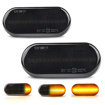 

2Pcs/Pair Car Turn Signal Amber Dynamic Lamp Led Side Marker 12v Light For Volkswagen VW Passat 3BG Bora Golf Polo Seat Ibiza