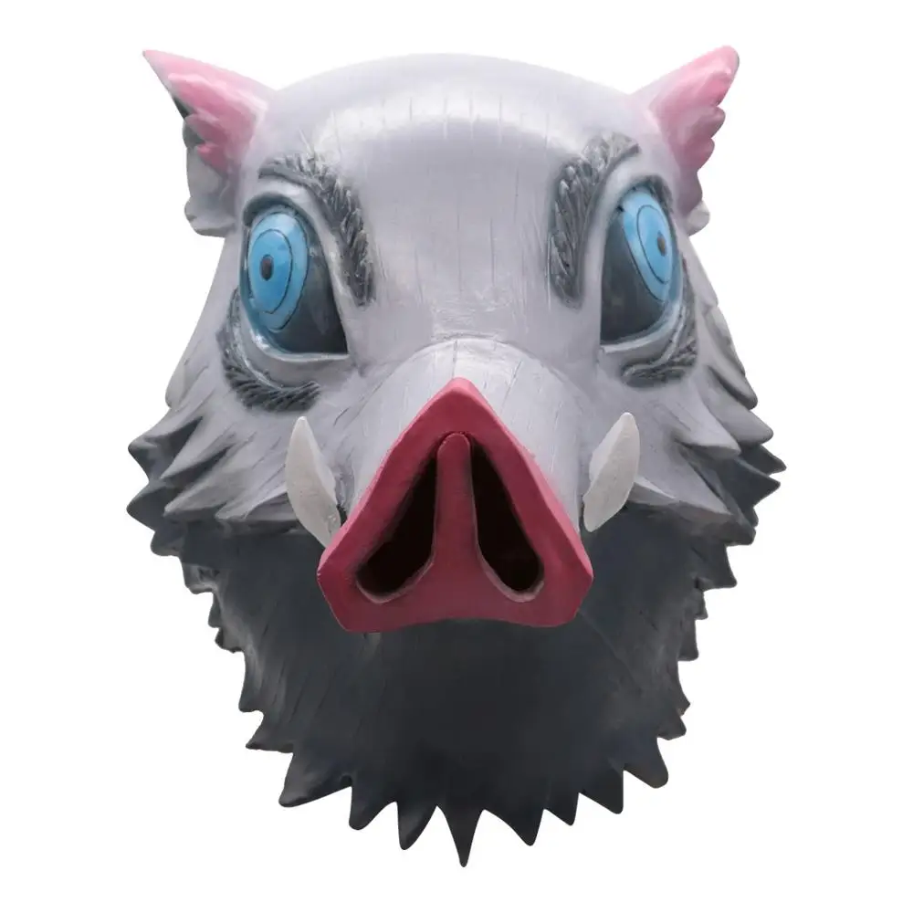 Demon Slayer Kimetsu no Yaiba Mask Cosplay Costume Hashibira Inosuke Halloween Latex Masks Wild Boar Prop | Тематическая одежда и