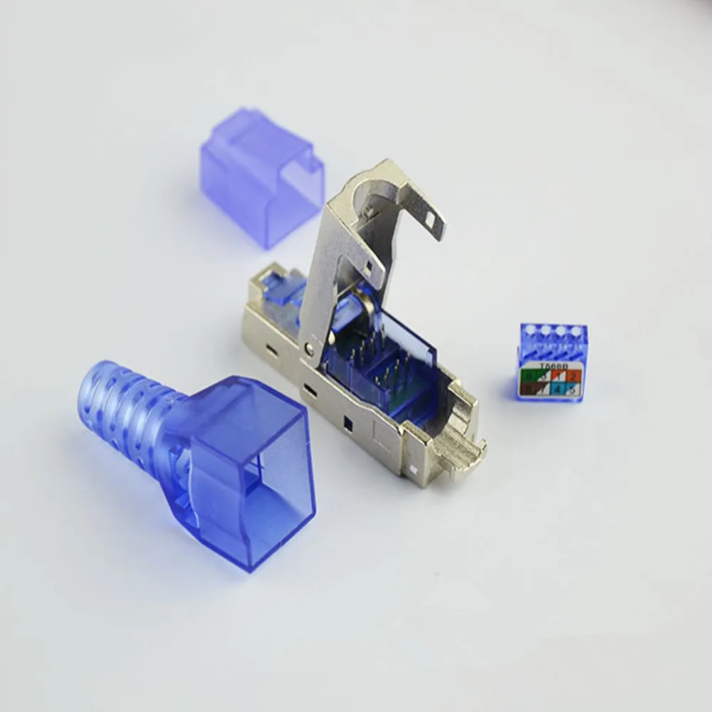 20 шт. RJ 45 Cat7 безинструментальный экранированный штекер RJ45 для завершения 10G Ethernet