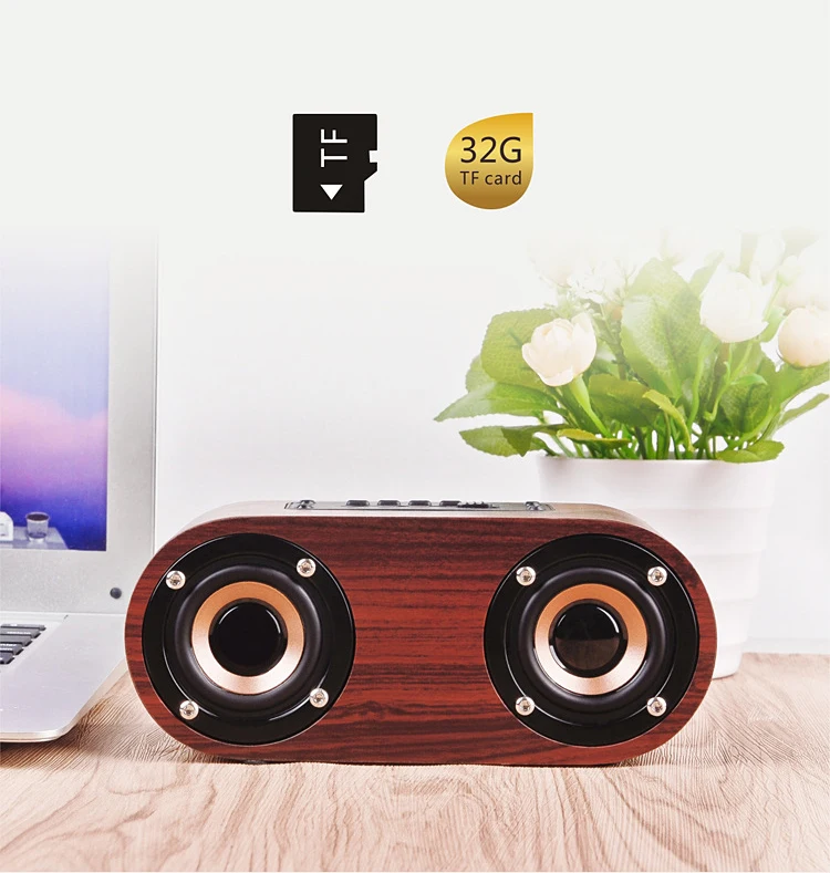 Деревянный стерео Bluetooth динамик Портативный Мини Bluetooth динамик 3D двойной громкий динамик s поддержка плеер с tf-картой для Xiaomi
