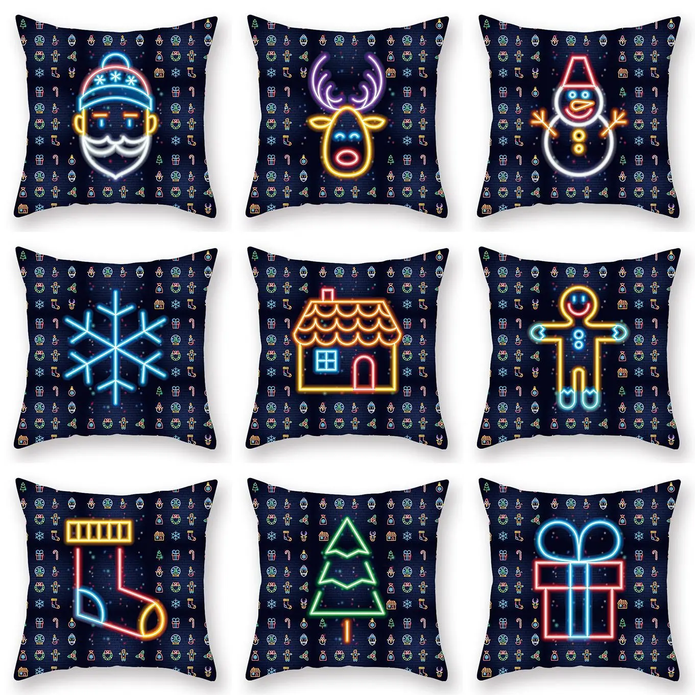 

Single-sided Printing Polyester Nordic Decorative Throw Pillows Case Christmas Gift Deer Santa Claus Snowman Home Decor for Sofa
