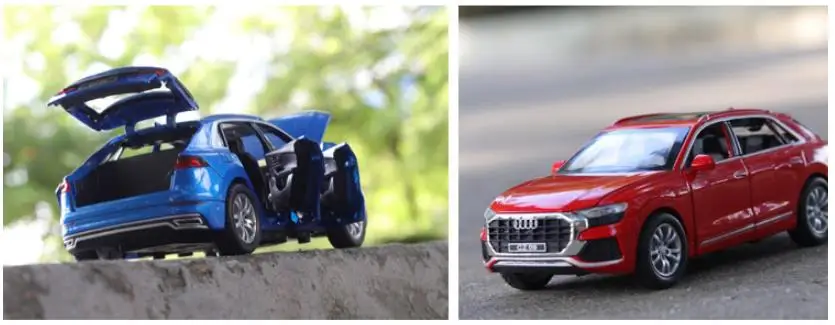 Горячая Распродажа 1:32 литая модель автомобиля Q8, детский автомобиль в целости, 6 дверей Моделирование звука и света