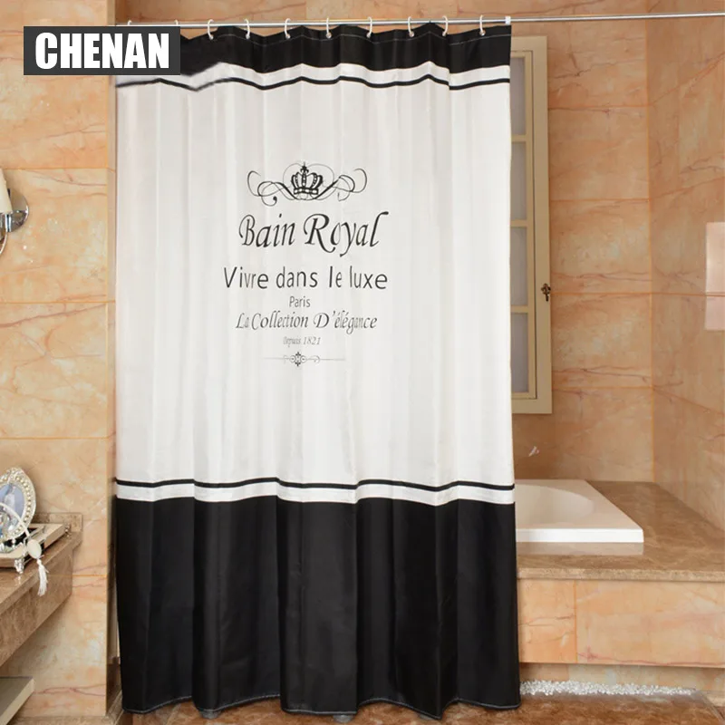 Shower Curtain Polyester Fabric Waterproof Thicken Bath Curtain Partition 
