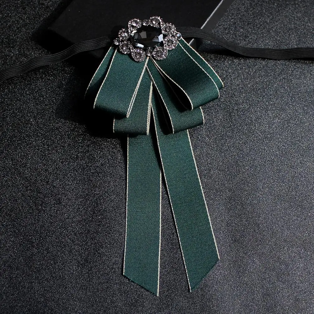 Ribbon Bow Tie Британский мужской женский ретро воротник рубашка галстук-платок Винтаж эластичная лента Стразы сплав Бабочка Форма лента галстук-бабочка - Цвет: Ribbon Bow Tie