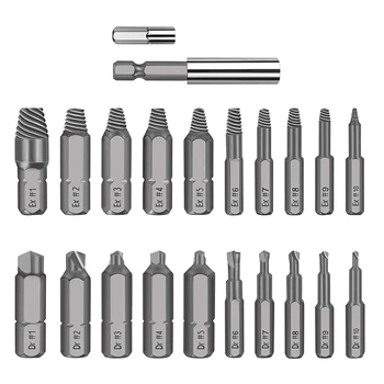 

22 Pcs Damaged Screw Extractor Set Remove Broken Bolt Screw Remover with Magnetic Holder Socket Adapter