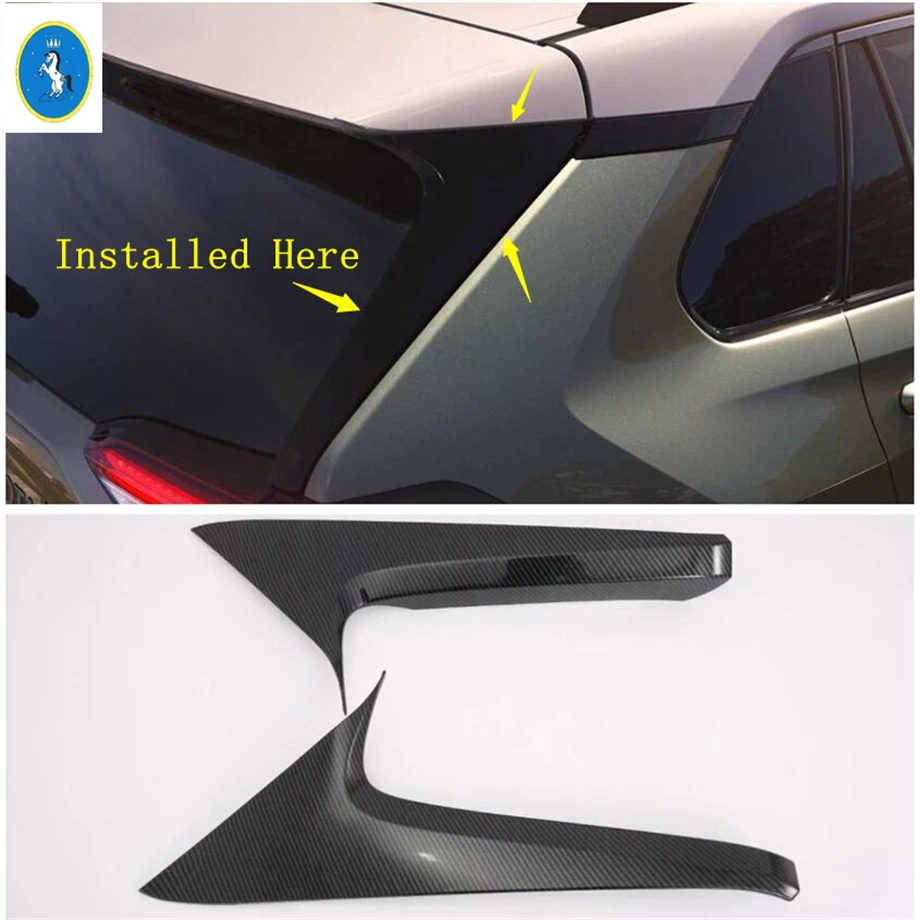 

Yimaautotrims Auto Accessory Rear Tail Spoilers Window Wing C Column Pillar Cover Trim Fit For TOYOTA RAV4 RAV 4 2019 2020 ABS