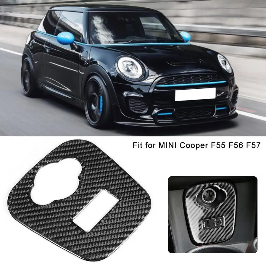 Панель прикуривателя из углеродного волокна накладка наклейка подходит для Mini Cooper F55 F56 F57 Зажигалка автомобиля