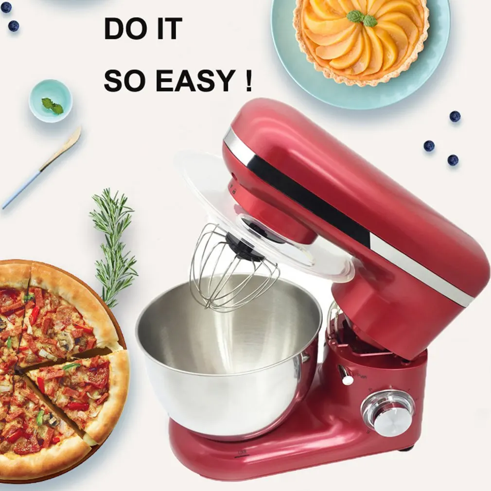 1500W 4L Stainless Steel Bowl 6-speed Kitchen Food Stand Mixer Cream Egg Whisk Blender Cake Dough Bread Mixer Maker Machine